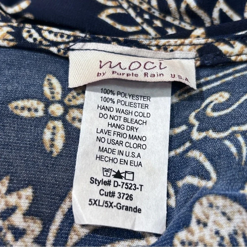 ⭐️Moci Purple Rain Navy Jersey Knit Floral Wrap Office Casual Date Night Dress - Picture 12 of 15